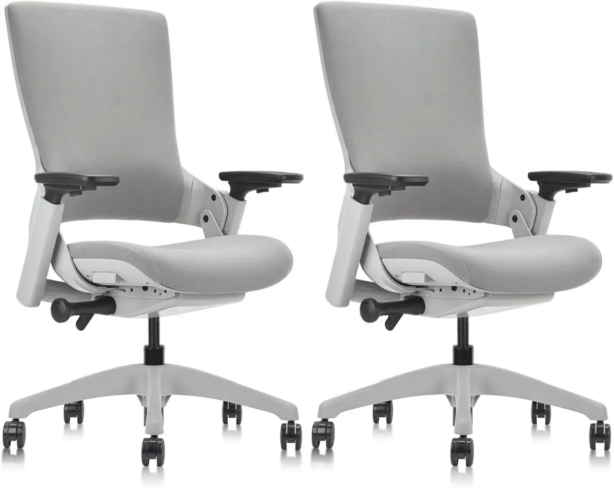 

Office Chair Swivel Executive Chair, Adjustable Ergonomic Computer Chair with 3D Armrest and Lumbar Support, Fabric Back