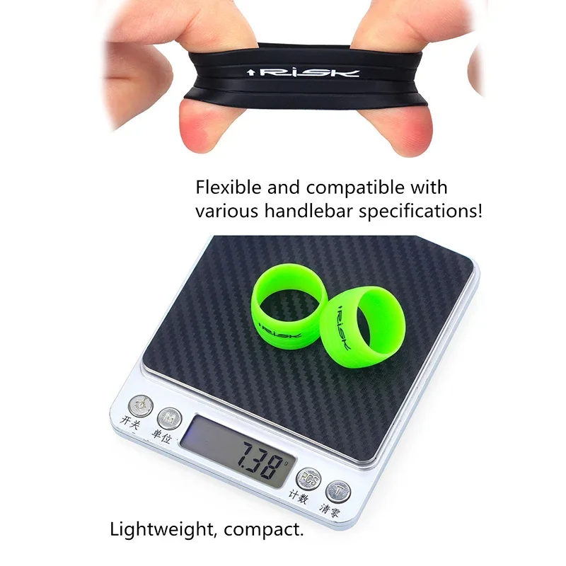 Risk 1 Pair Road Bike Handlebar Strap Fixed Ring, Silicone Non-Slip Bicycle Handlebar Tape Fixing Ring, Anti-Slip Rubber Sleeve image 6