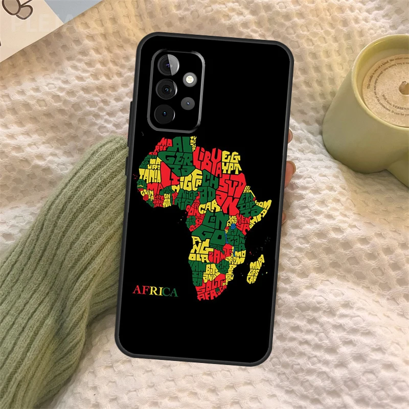 خريطة أفريقيا Geogra حافظة لهاتف سامسونج جالاكسي A16 A33 A36 A56 A26 A15 A55 A53 A35 A22 A32 A52 A54 A34 A14 A05 A06 #6
