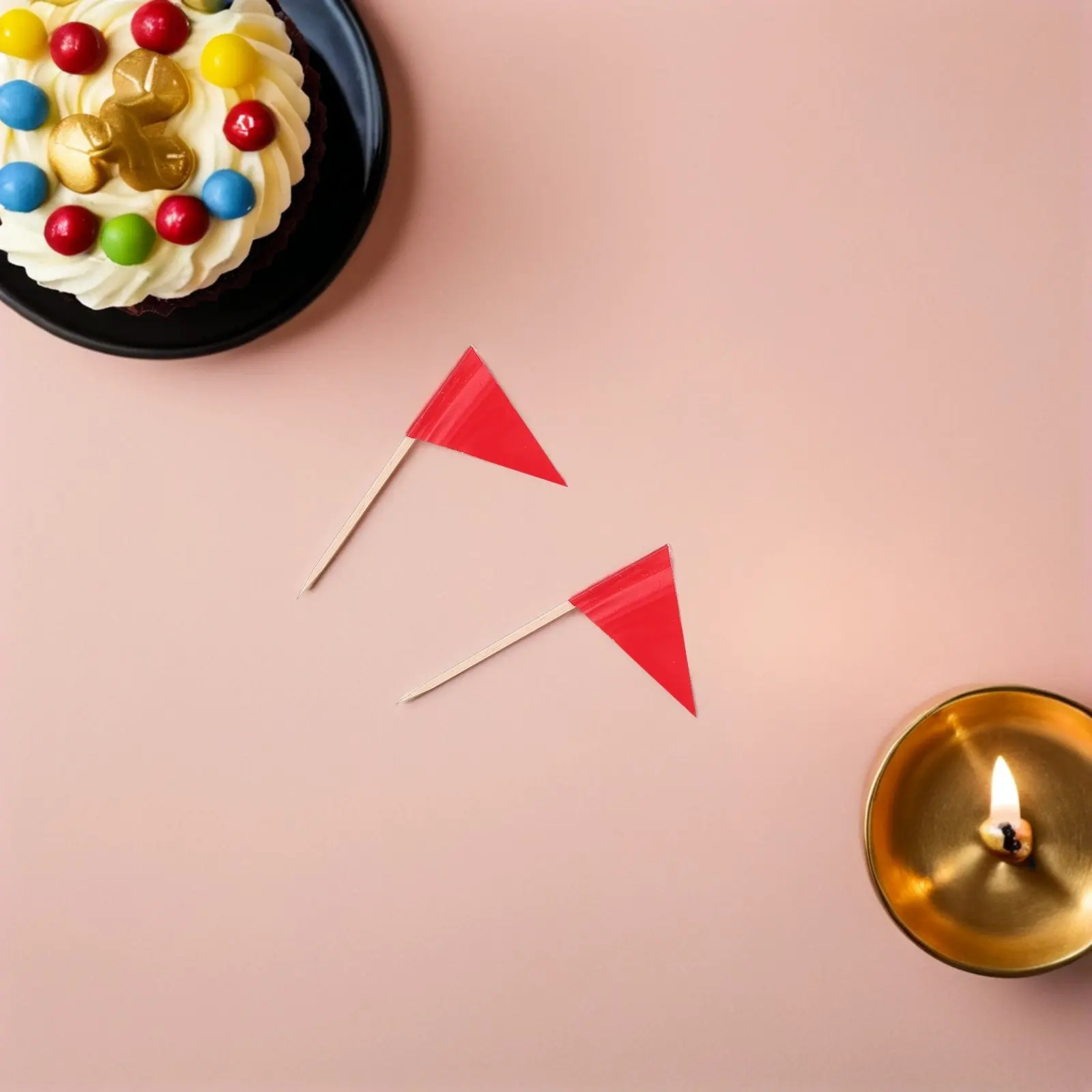 

100Pcs Mini Party Toothpicks Solid Color Food Flags Blank Cake Toppers for Cheese Appetizers Cupcake Fruit Marker Decoration