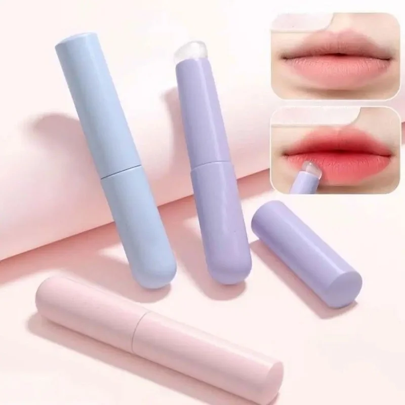 Pennello per labbra in silicone con coperchio Pennelli per rossetto portatili Applicatore correttore riutilizzabile a testa tonda Strumenti per trucco lucidalabbra elastico