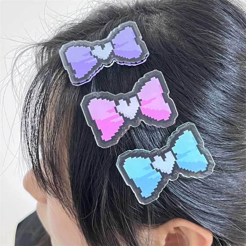 Gra NEEDY GIRL OVERDOSE KAnge Ame Rain Cosplay spinki do włosów kolorowa muszka akrylowe spinki do włosów biżuteria 3 sztuk/zestaw akcesoria do nakrycia głowy