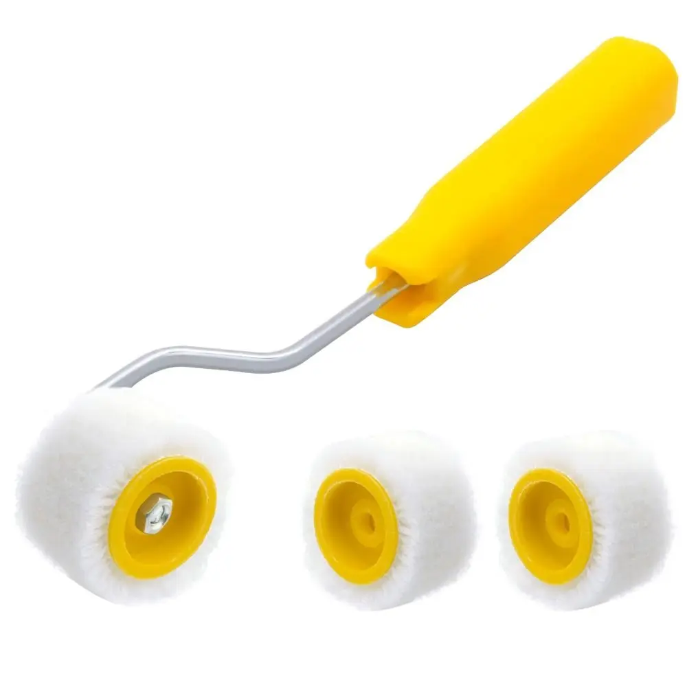 Plastic Mini Paint Rollers Wool Touch Up Trim Edge Trim Edge Brush Roller Durable Ergonomic Design Wool Roller Brush DIY