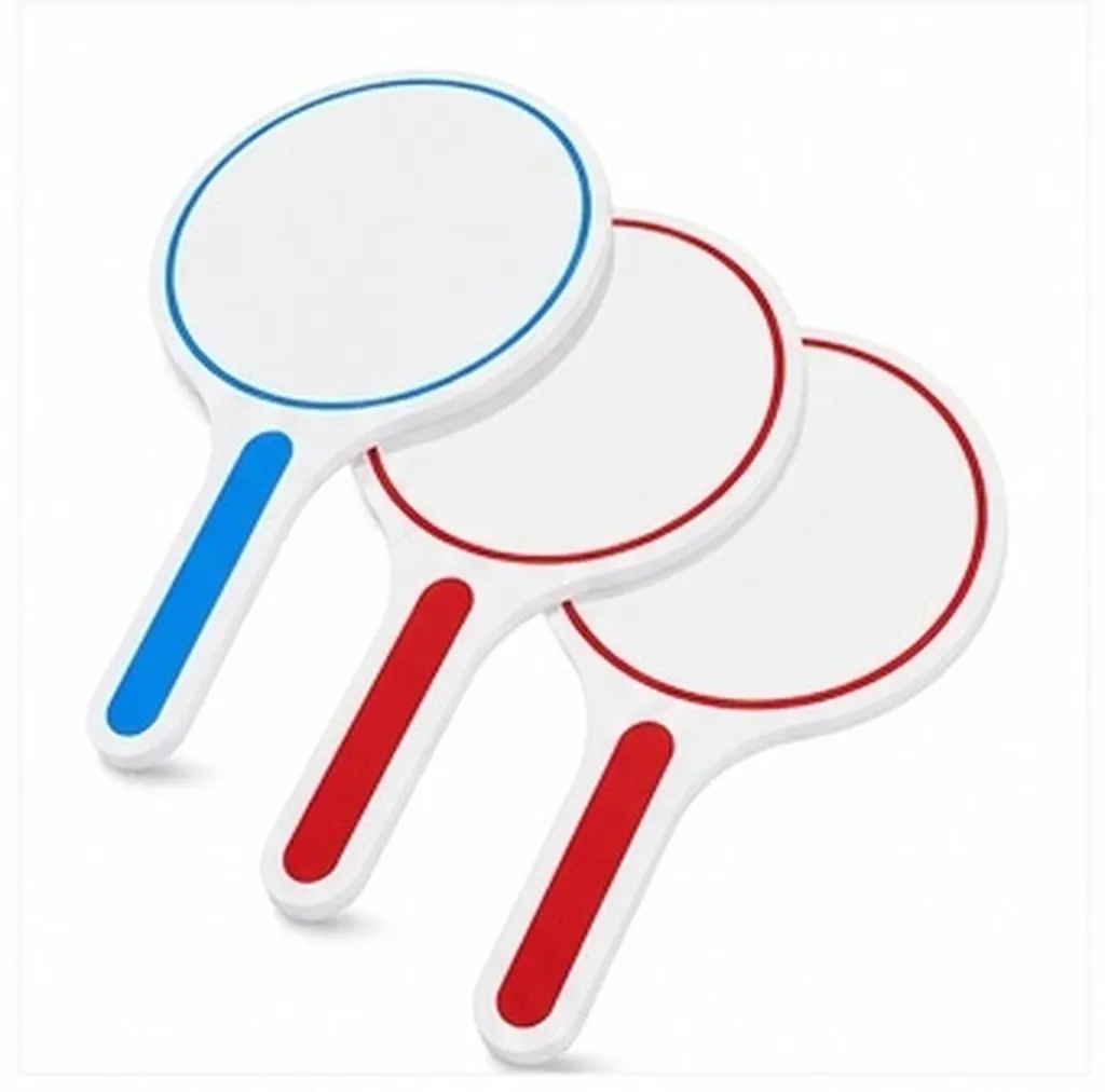 8Pcs Blank Dry Erase Answer Paddle Handheld Whiteboard Smooth Edges Comfortable Grip for Classroom Teaching Office Home Learning