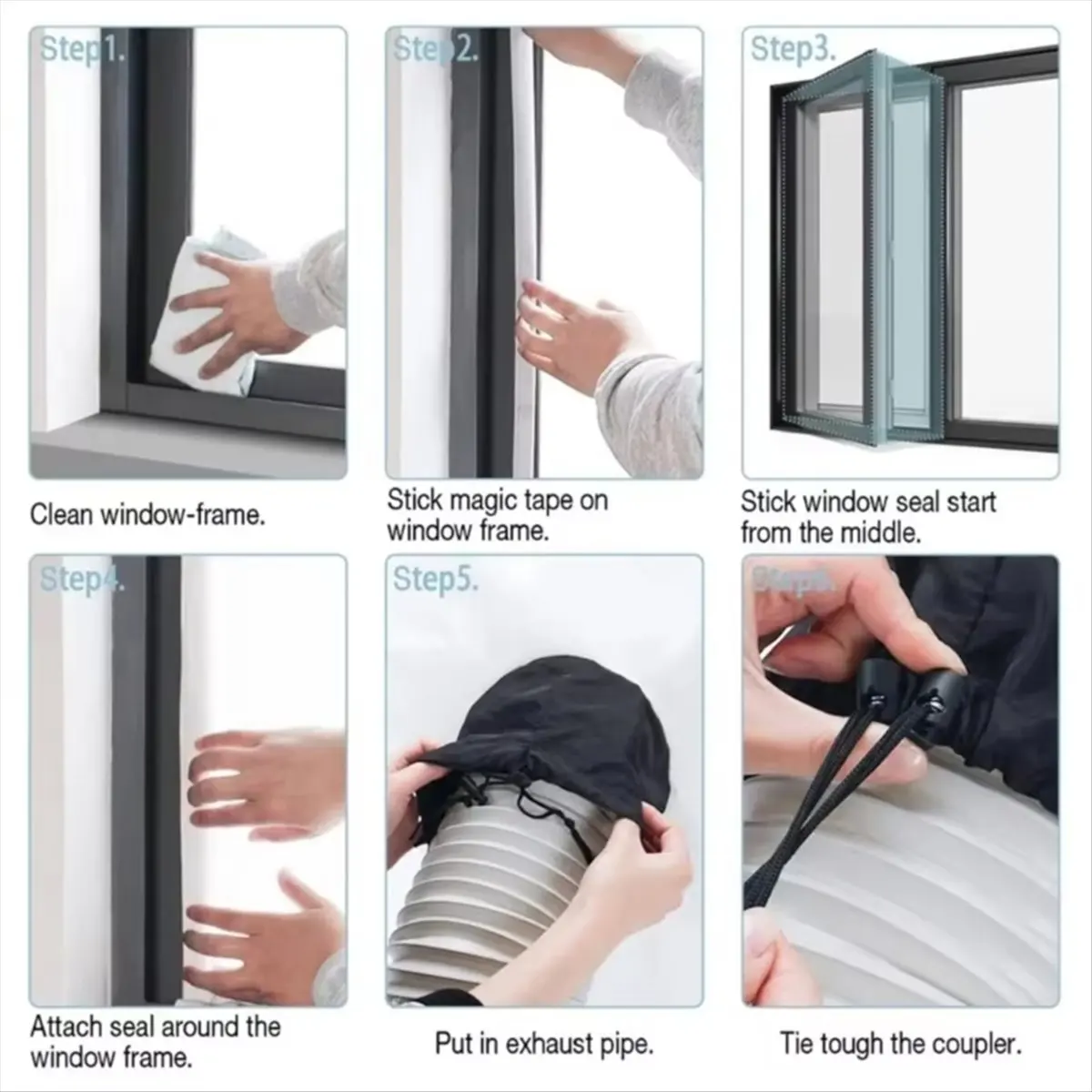 Sello de ventana Universal impermeable para aire acondicionado portátil, ventana inclinable, accesorios de aire acondicionado ajustables