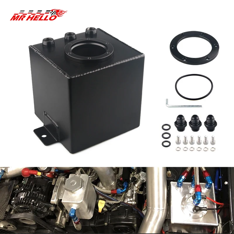 Universal AN6 2L ALUMINUM BILLET ALUMINUM FUEL SURGE TANK / AN6 SURGE TANK WITH FITTINGS