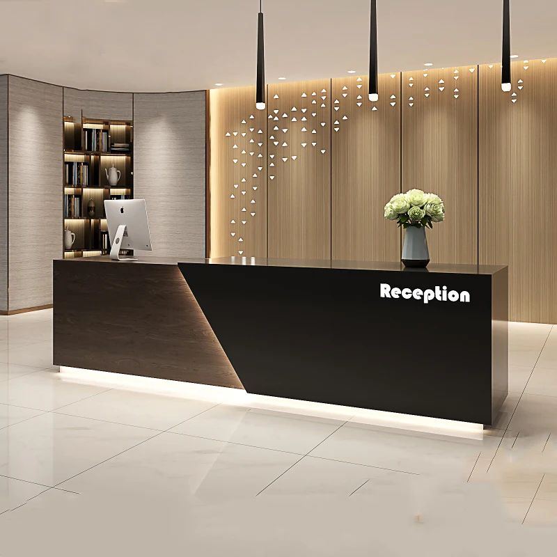 Mostrador de recepción moderno, Mostrador de registro para restaurante, salón de belleza, muebles de oficina