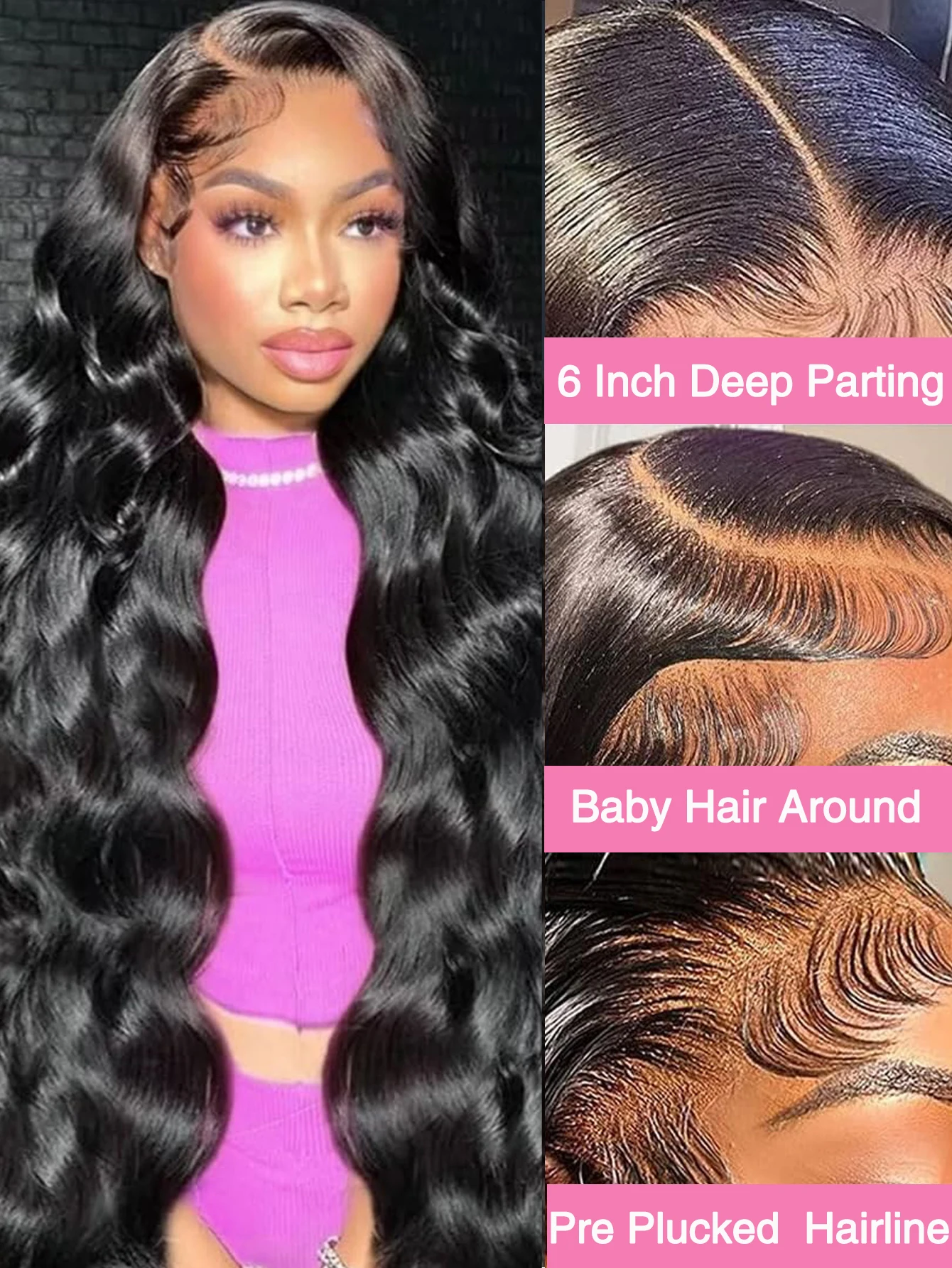 13x6 ボディウェーブ レースフロント 人毛ウィッグ HD透明 38インチ 40インチ 13x4 レースフロントウィッグ レミー人毛ウィッグ