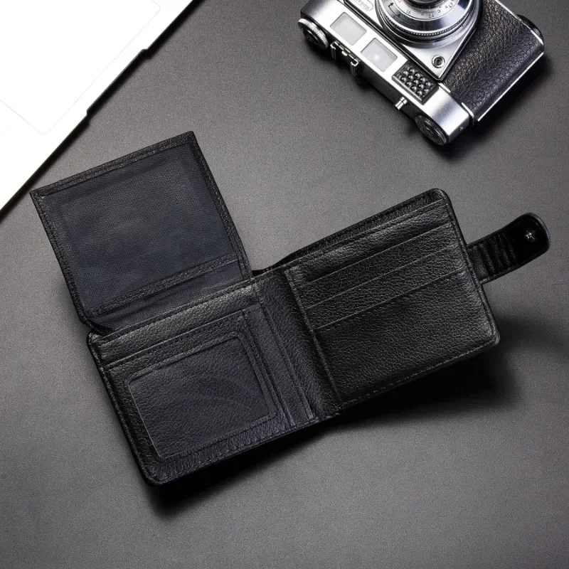 Solid color niche bull head embossed men's wallet simple and fashionable card bag for daily travel solid color versatile magnet