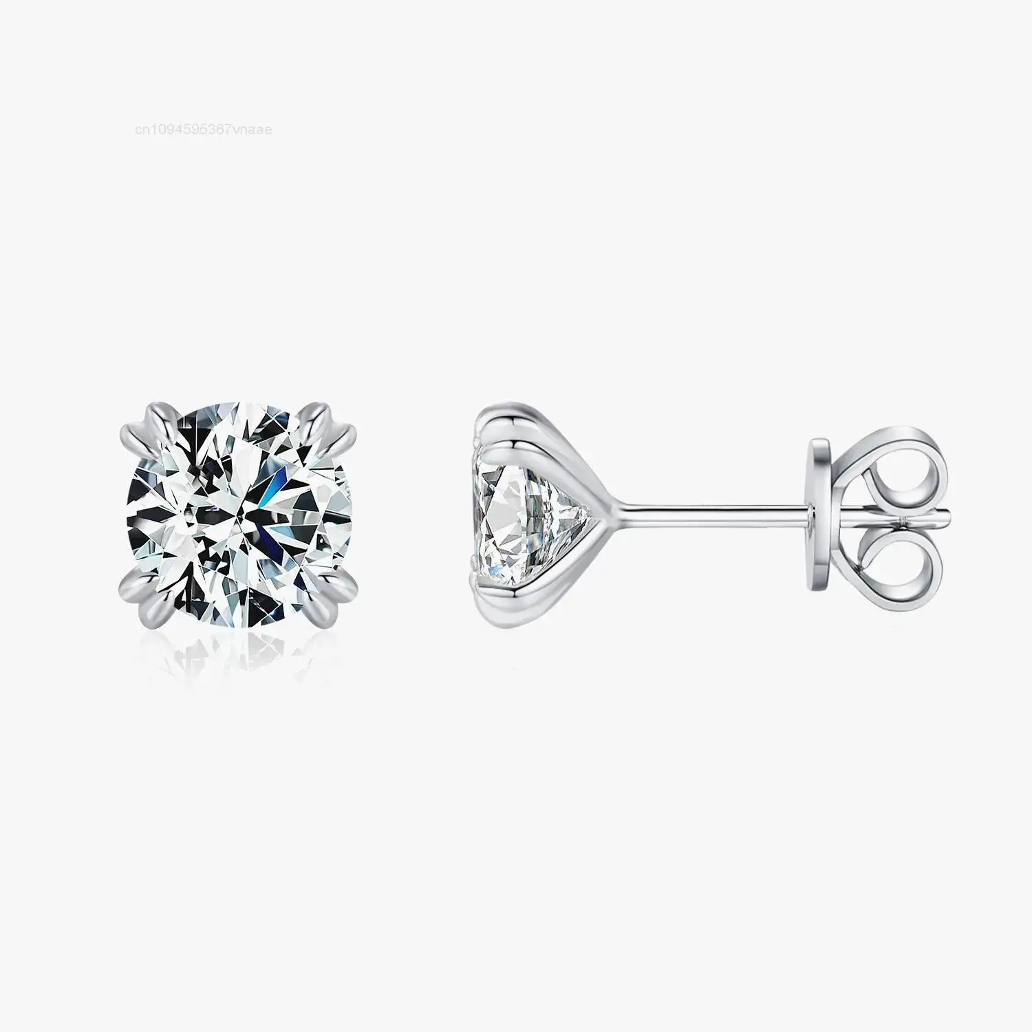 

D Color 1CT Moissanite Stud Earrings 925 Sterling Silver Brilliant Round Cut Lab Created Diamond Fine Jewelry for Women