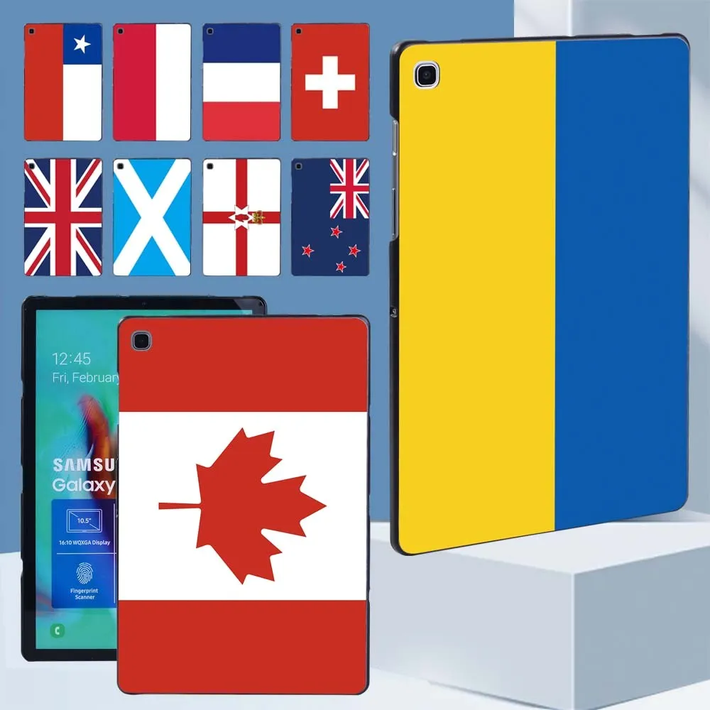 For Samsung Galaxy Tab A7 10.4/A7 Lite 8.7/Tab A 8.0/A 10.5/A 10.1/A A6 10.1 Flag Pattern Tablet Back Shell Portable Case Cover