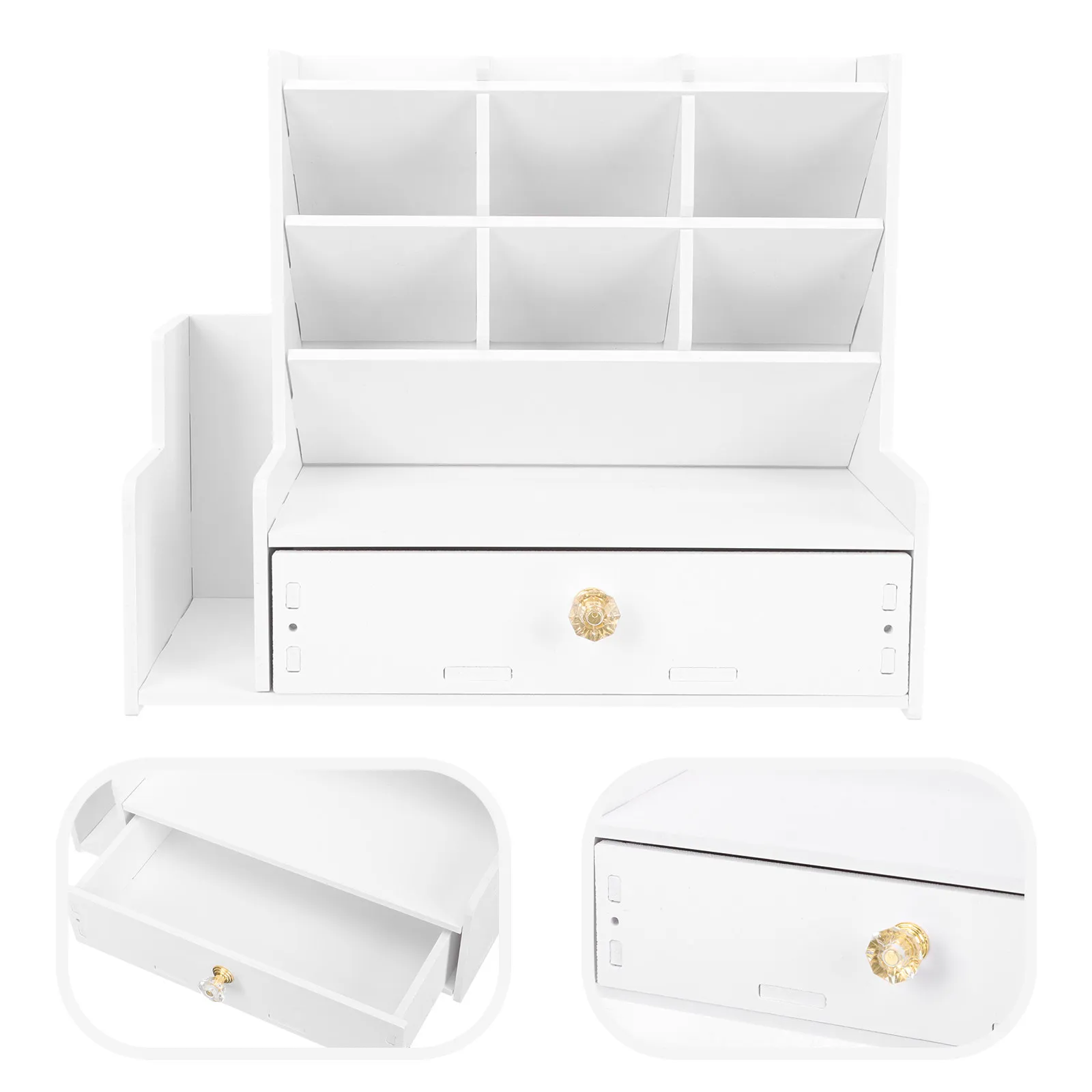 

Sturdy Lightweight Pen Storage Box Multi Grid Desktop Organizer for Pencils Makeup Tools Remote Controls Office School Home