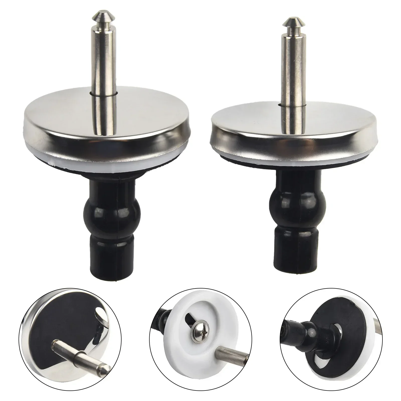 Hinge Pack Toilet Hinge Sliver&Black Stainless Steel Top Close 50mm Fitting Heavy Duty Hinge Pair High Quality