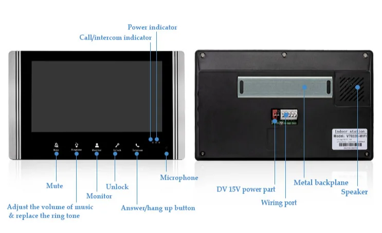 Tuya Smart Home Video Intercom Systeem 7 Inch Touchscreen Wifi Deur Toegang Telefoon Toegang Met 1080P Bedrade Deurbel Camera