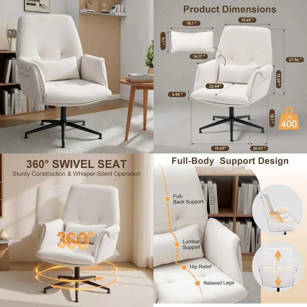 

Ergonomic High-Back Office Chair with Armrests and Wide Seat for Comfortable Desk Work