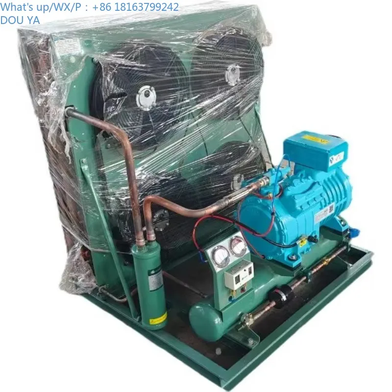 10HP Industrial Semi Hermetic Bitzer Air Cooler Condensing Unit Compressor Refrigeration System Automatic Motor Hotels New