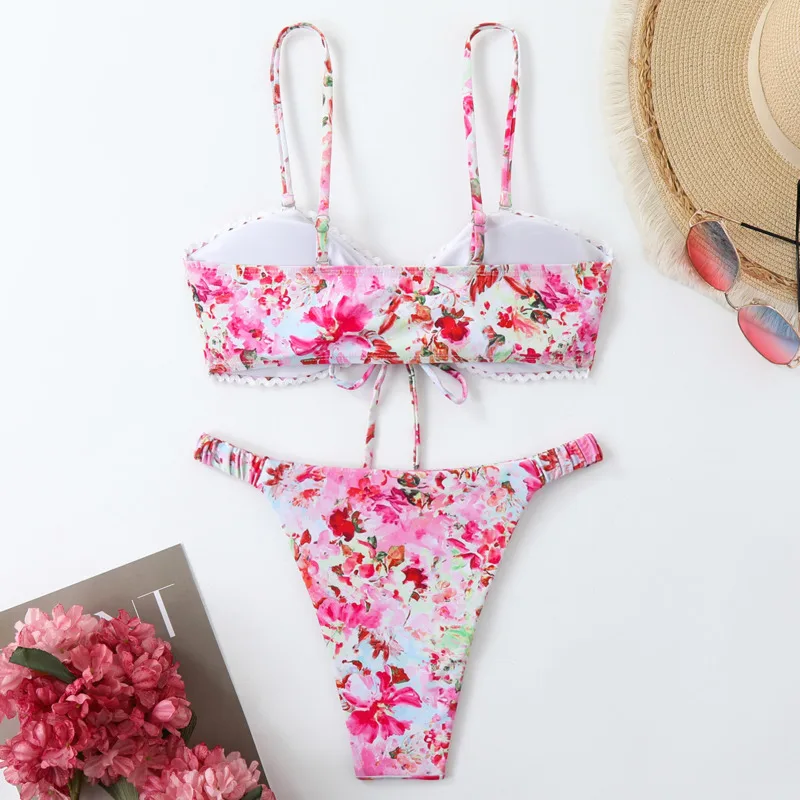 Floral Sexy Bikinis Women's Swimwear Female Swimsuit For Swim Wear Bathing Suits Brazilian Bikini Set Beachwear Pool Bather 2025