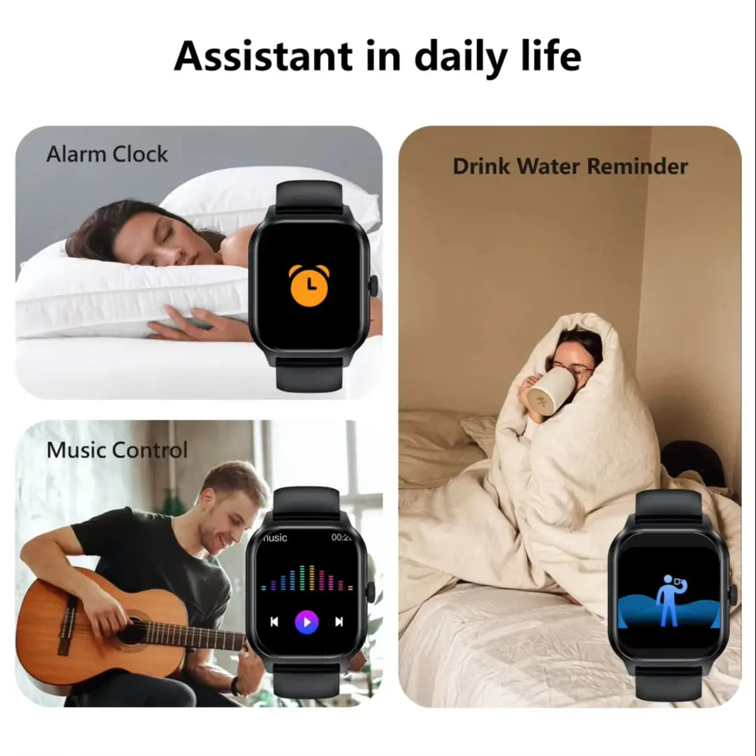 BAYMAY ساعة ذكية بلوتوث مكالمة الموسيقى جهاز تعقب للياقة البدنية الرياضة عداد الخطى تنبيهات المعلومات الساعات ساعة ذكية آيفون أندرويد #3