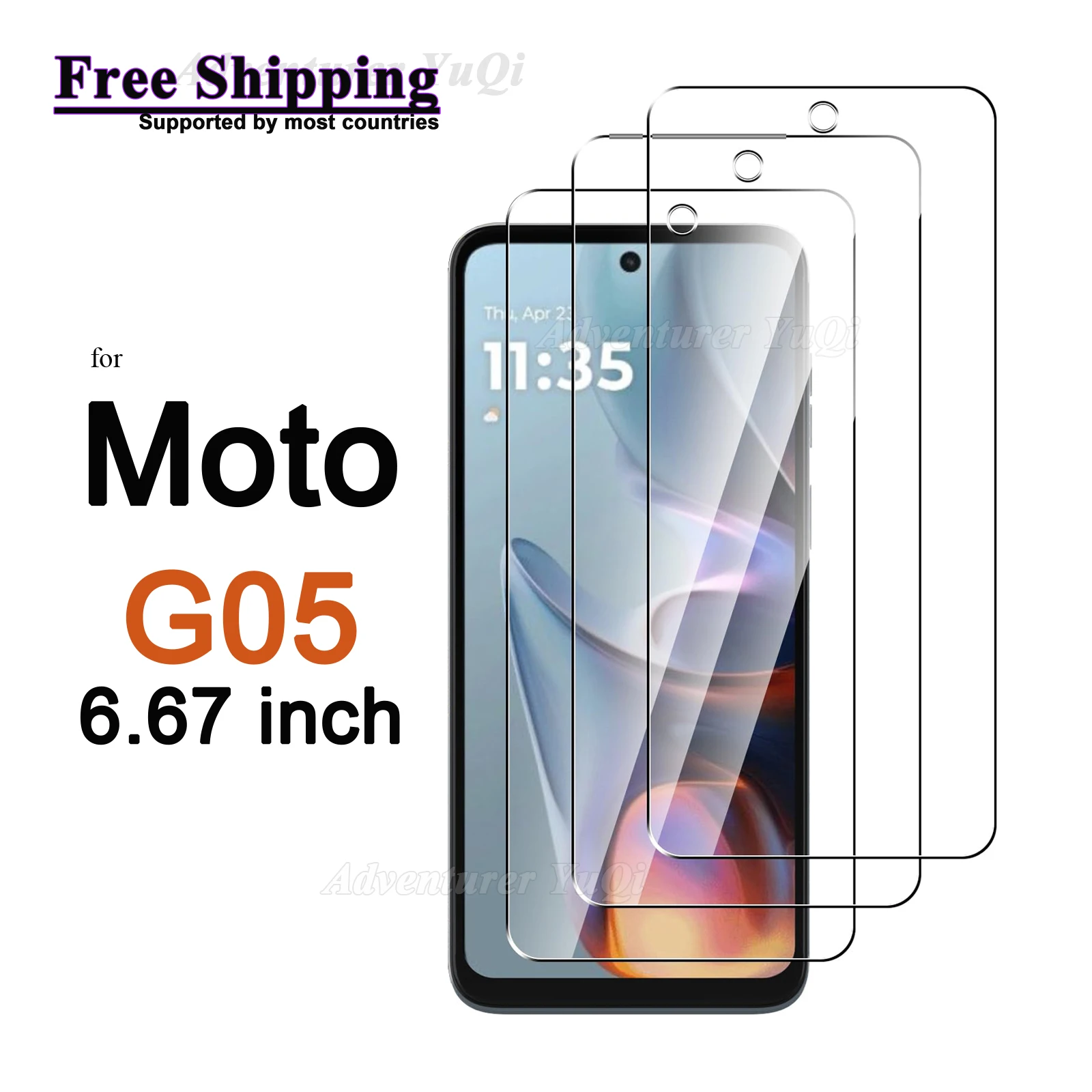 

Screen Protector For Motorola Moto G05 6.67 inch Tempered Glass HD Crystal Clear Mica 9H Anti Scratch Case Friendly