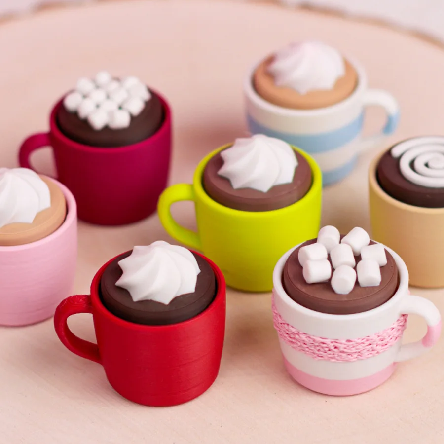 Cake Dessert Shape Keycap Clicker Keychain, 3D Printed