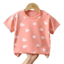 Summer Baby T-shirt Fashion Cartoon Girls Tees Short Sleeve Cotton Boys Tops Korean Casual Kids Clothes for 0-7Y Cheap Stuff