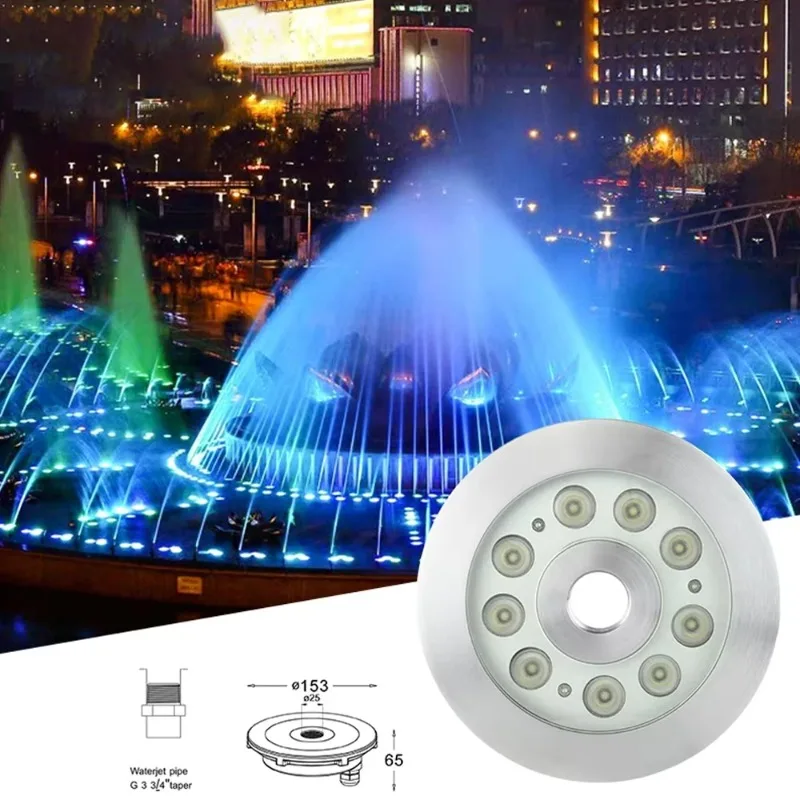 Modern high-quality stainless steel LED pool fountain lights, musical fountains, outdoor fountain gardens