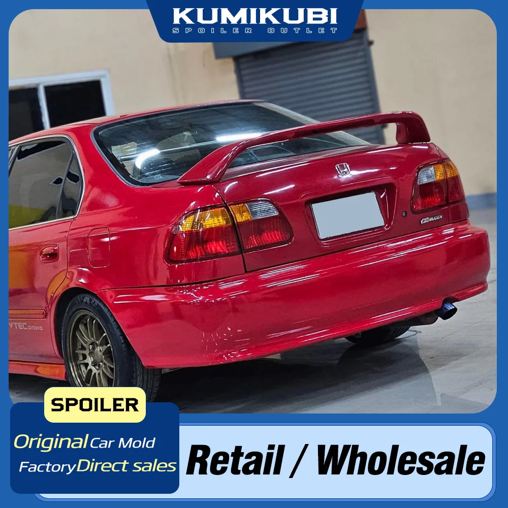 Para Honda Civic EK3 1996--2000 alerón trasero del maletero plástico ABS de alta calidad negro tapa trasera del coche alas Tuning Body Kit Accesorios