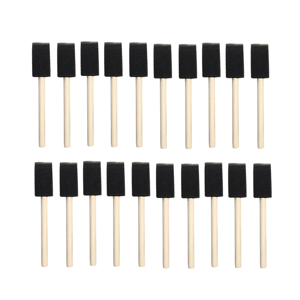 60 PCS Black Sponge Foam Paint Brushes Paintbrushes Painting Kids Tools Child