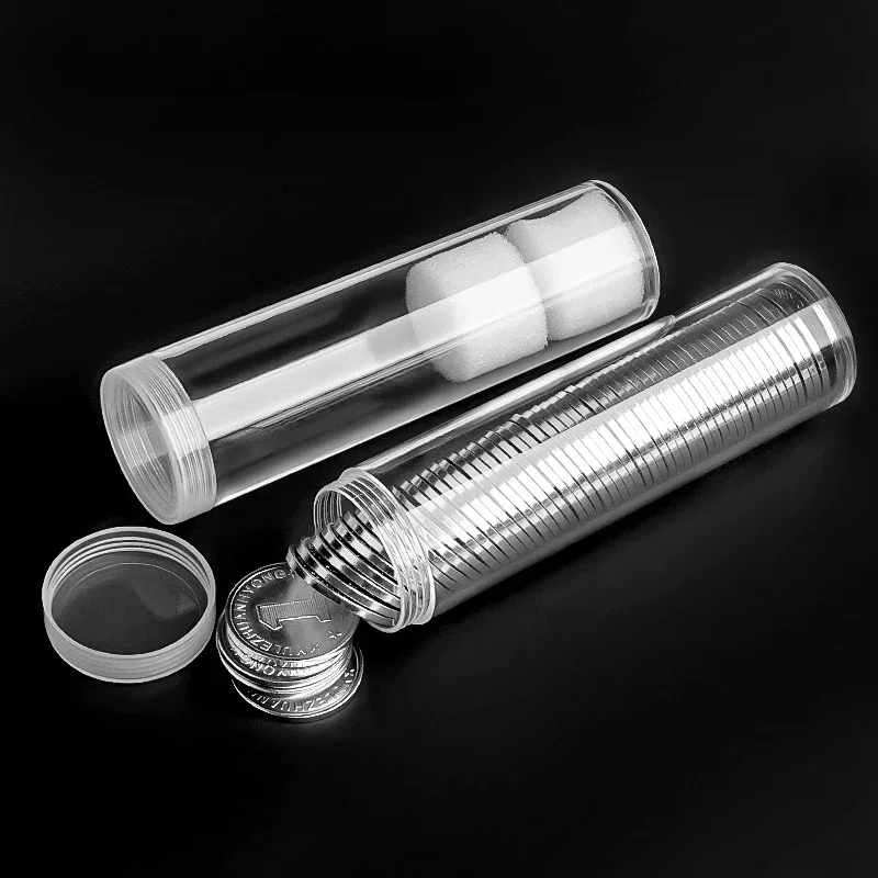 Tubo per riporre monete Capsule per monete Penny Organizzatore per monete per contenitori per tubi di protezione per la raccolta di monete