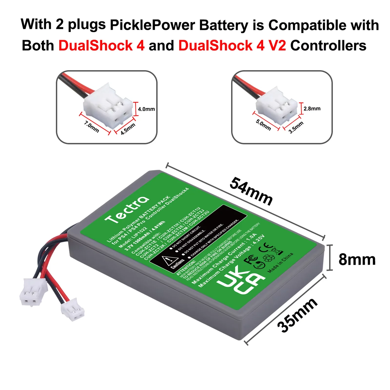1300mAh Battery for Sony PS4 Pro Slim Bluetooth DualShock Controller Second Generation CUH-ZCT2 CUH-ZCT2U KCR1410