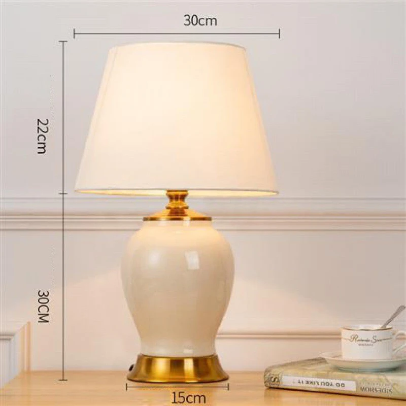 Modern ceramic decorative table lamp bedroom bedside lamp fabric lighting home