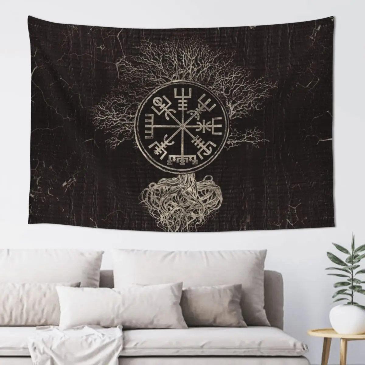 

Vegvisirand Tree of life-Yggdrasil Tapestry Art Mural Room Decorations Tapestry