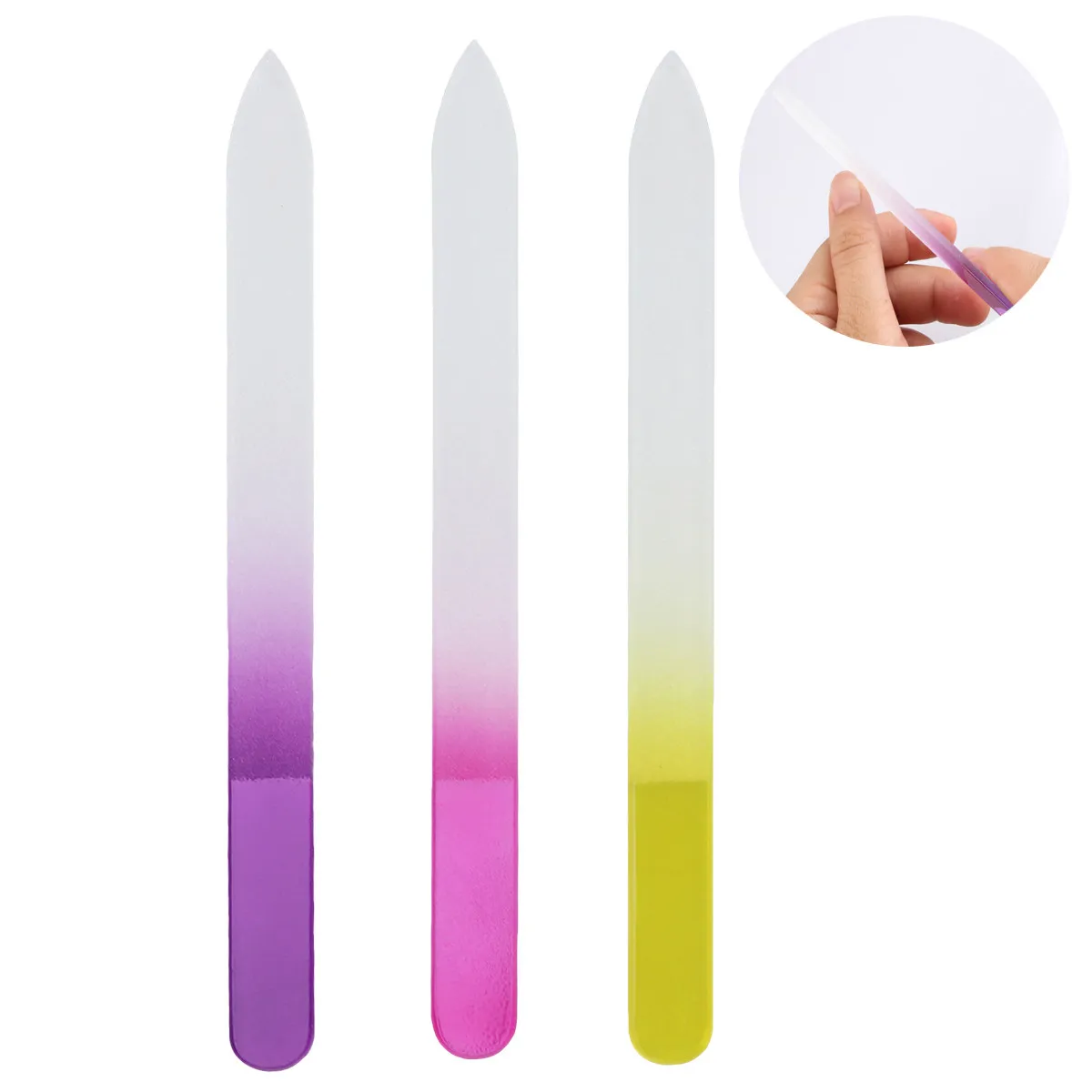 

3Pcs Glass Nail File Set Gentle on Nails Uniform Abrasive Surface for Shaping Edges Nail Care Tools for Beautiful Fingernails
