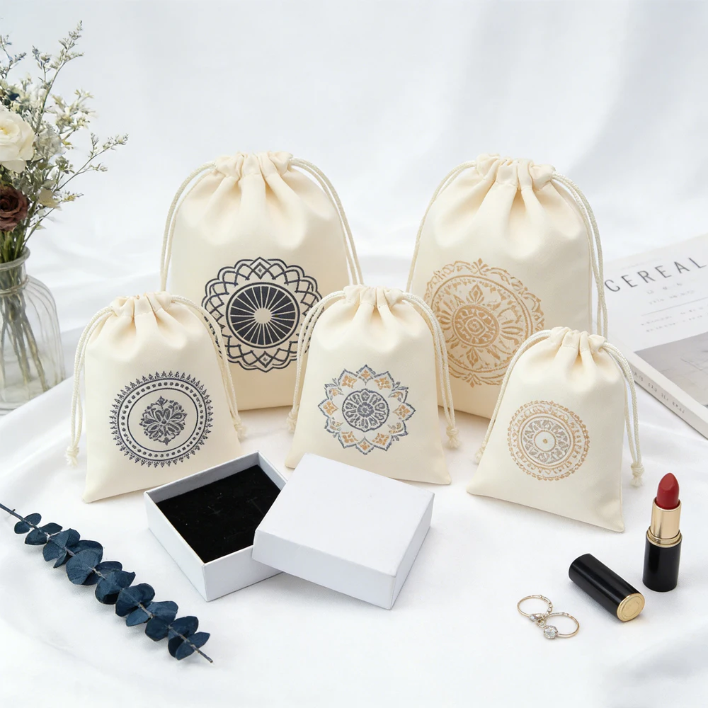 

Мешочки из сатина с индивидуальным логотипом 7x9см, 8x10см, 10x15см для ювелирных изделий, свадебных конфет, подарков на фестивали, шелковые упаковочные мешочки-саше