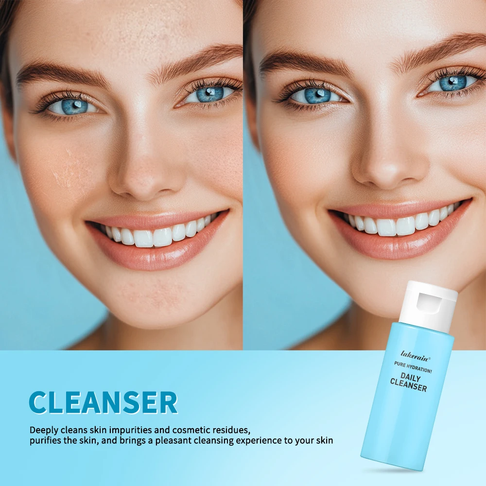 스킨케어 미니 키트 클렌저 메이크업 리무버 모이스처라이저 & 아이 크림 수분 공급 피부용 비행기 친화적인 사이즈 스킨케어 세트