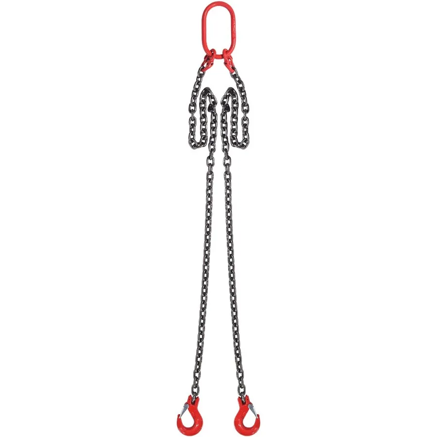 

5 16 x 5' Chain Sling 2 Legs G80 Lifting Chain with Grab Hooks 6600 lbs