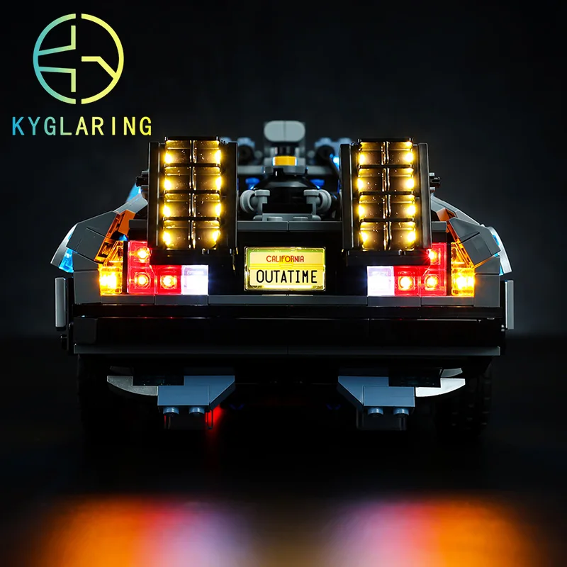 Kyglaring Led Lighting Set DIY Toys for Creator Delorean 10300 Back to the Future Time Machine(Only Light Included)