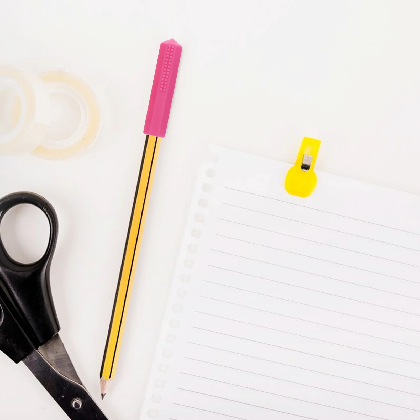 ปลอกหุ้มดินสอซิลิโคนนุ่มแบบเคี้ยวได้ 4 ชิ้น สำหรับนักเรียน ปลอกดินสอแบบยาว ใช้งานได้ยาวนาน เหมาะสำหรับใช้ที่บ้านและในห้องเรียน