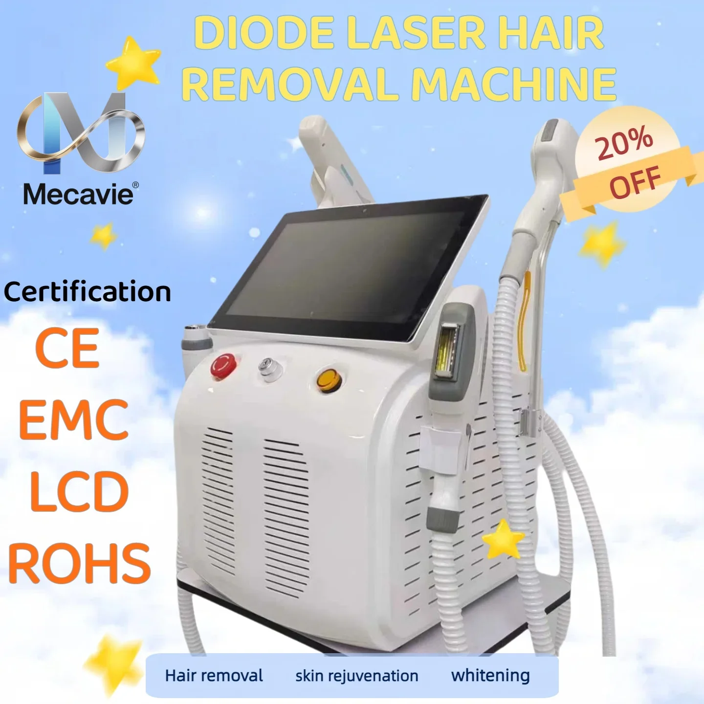 2026 Painless Hair Removal DEVICE 4-in-1 Soprano Titanium Ice Platinum RF Pico DPL Diode Laser 755 808 940 1064nm 4Wave ND:YAG