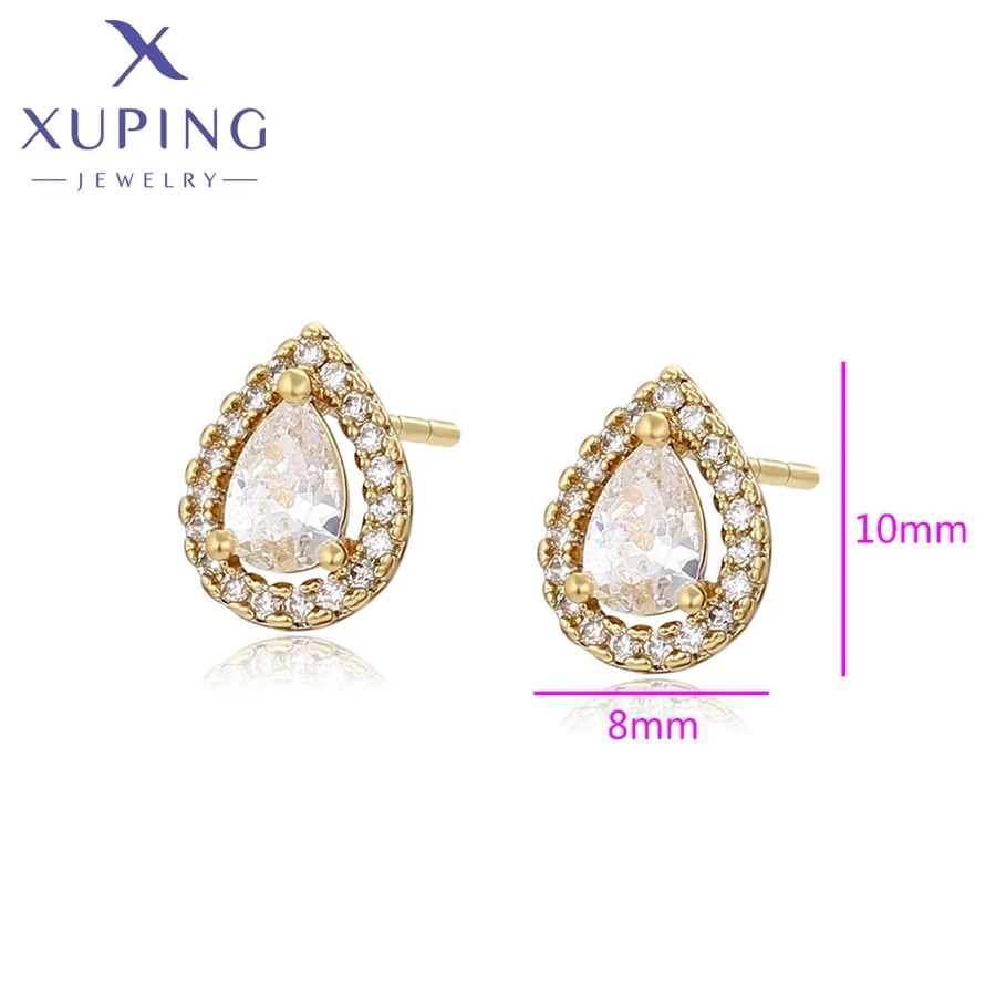 Xuping Jewelry Trendy High Quality Simplicity Charm Circle Shape Light Gold Color Earring for Women Birthday Gift X001042605