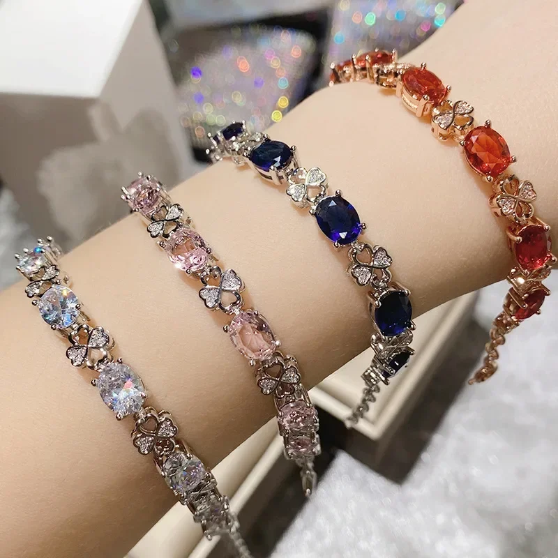 

MDL Moissa!ite Style Luxury Jewelry 18K Gold-plated Imitation Natural Tourmaline Four-leaf Clover Sparkle