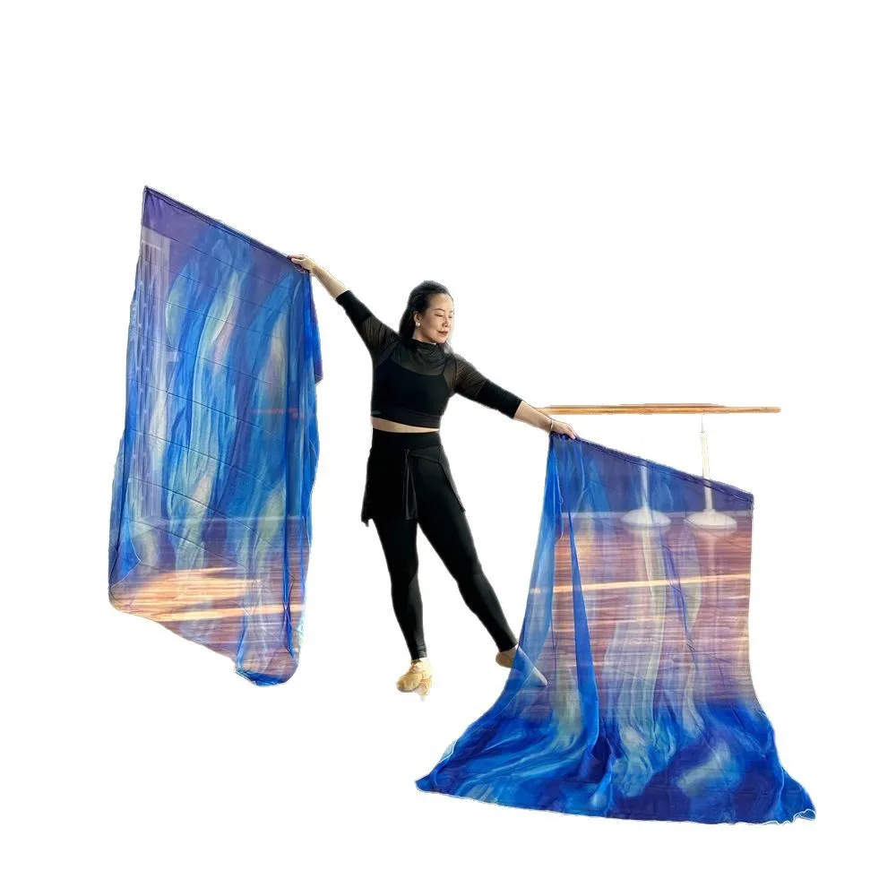 Acessórios de dança do ventre bandeira bandeiras de poliéster bandeira de louvor gradiente cor decoração para desempenho de palco adulto