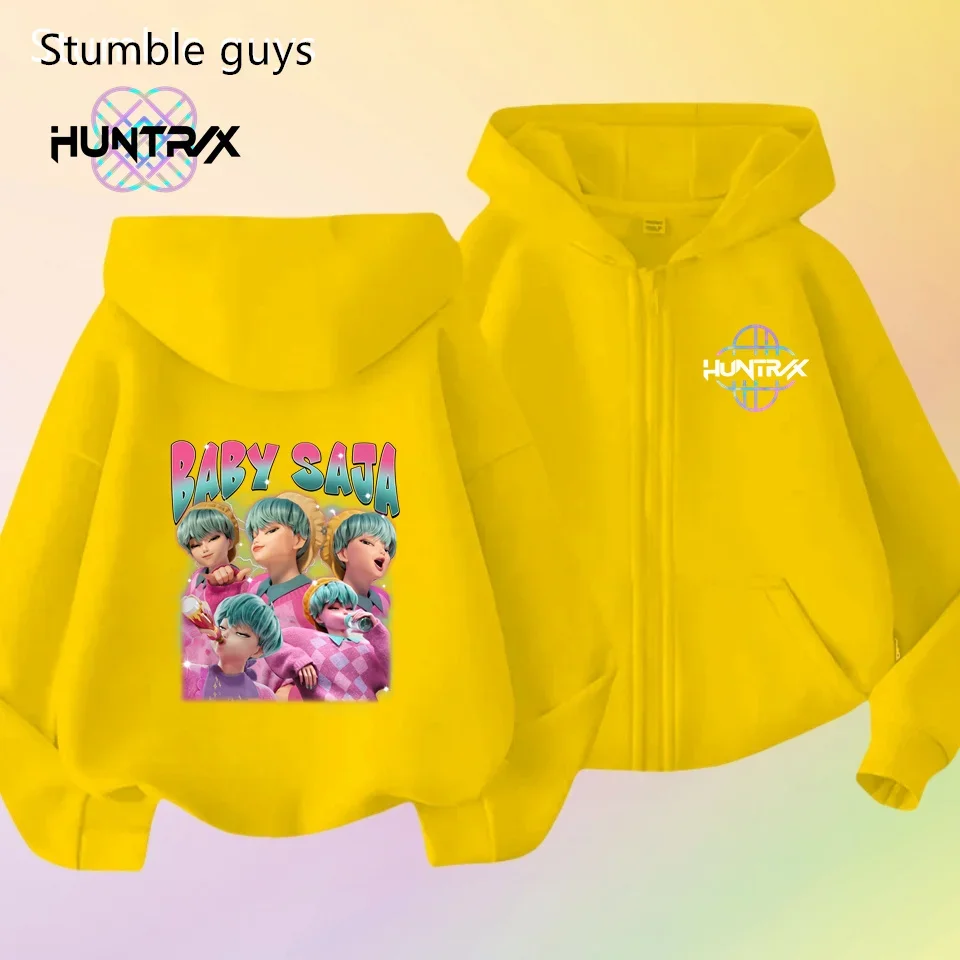 

3-12Y Kids New KPop Demon Hunters Zipper Hoodie Spring Autumn Sportswear Boys Clothes Girls Warm Print Casual