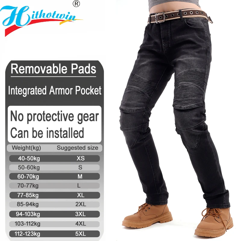 Women's motocross street bike Protective Jeans abrasion resistant riding pants with Armor pockets Armor Not included 02