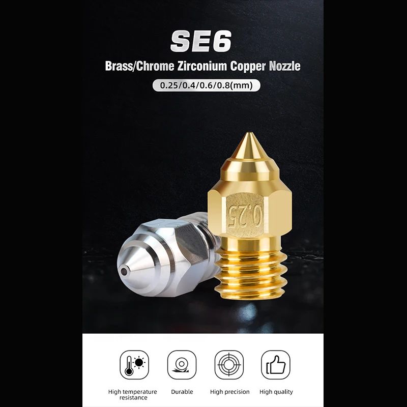 For CR6-SE Plated Copper Nozzle For CR-6 SE Sprite Extruder Ender 3 ender3 pro MAX V2 Ender 5 CR-10 3D Printer