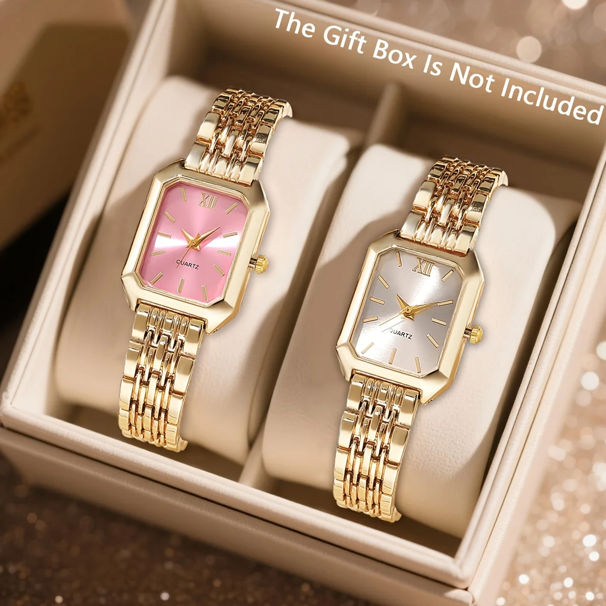 2-piece fashionable and elegant women's quartz watch set, ideal for daily wear, Valentine's Day, and Mother's Day gifts