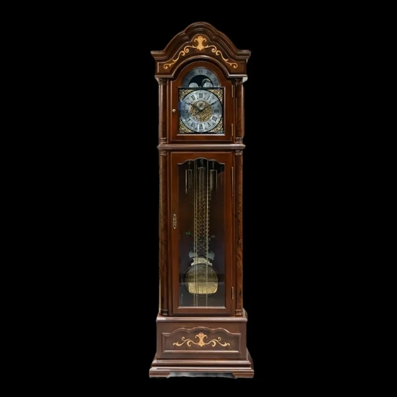 

German Helmler European floor clock living room retro pendulum clock vertical solid wood mechanical pendulum clock