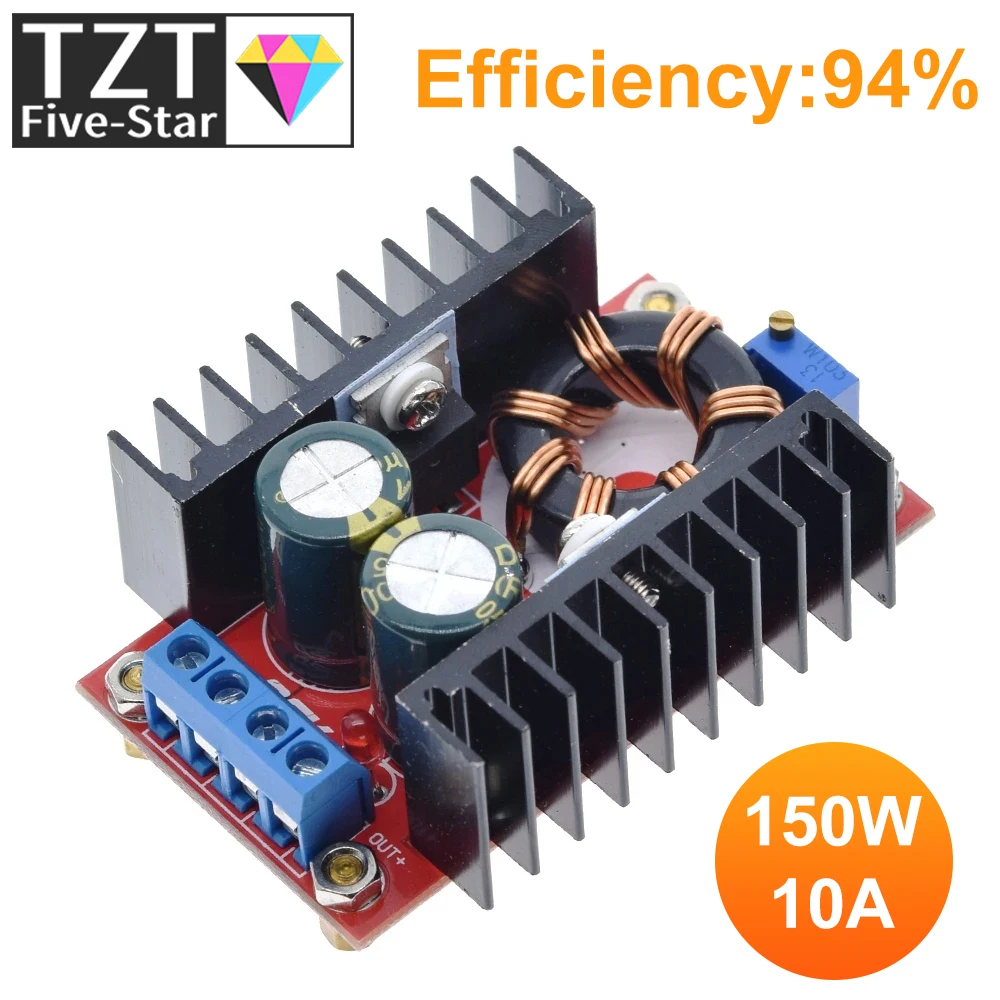 TZT 150W DC-DC Boost Converter Step Up Power Supply Module 10-32V To 12-35V 10A Laptop Voltage Charge Board