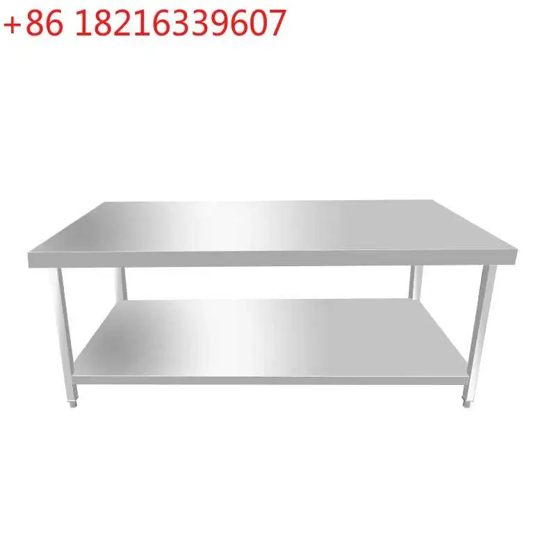Thickened stainless steel console, commercial home hotel restaurant back kitchen cutting vegetables and playing table