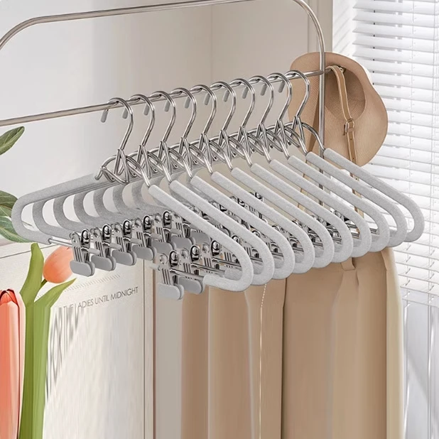 5pc Metal Pants Racks Wind Proof Multi-purpose Skirt Racks for Clothes Drying Trousers Wardrobe Clip Anti-slip Clothes Hanger